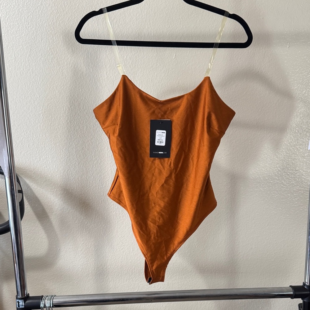 Fashion Nova Orange Bodysuit